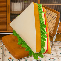Coussin en peluche personnalisé en forme de sandwich simulé, coussin de dossier pour lit, coussin de tête de lit de bureau, poupée en peluche