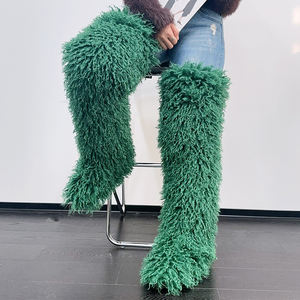 Sepatu Bot Musim Dingin Murah 72cm Bulu Imitasi Wanita Sepatu Bot Salju Setinggi Lutut Sepatu Bot Berbulu - Product Image 3