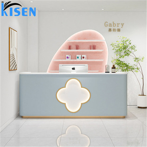 Kisen Luxury Versatile for Office Hospital Bar Hotel Living Room Workshop Salon Cashier <b>Counter</b> Big Size Pink <b>Reception</b> Table - Product Image 1