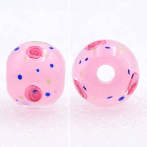 Vente en gros de 5mm plein trou fleur perles focales faites à la main 20mm rond cristal perles de verre au chalumeau pour le Japon <span class=keywords><strong>Kimono</strong></span> perles de ceinture - Product Image 6