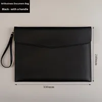 Porte-documents A4 Plus Modèle 8026 Chine Bouton-pression Cuir PU Affaires Étanche Sac à main de bureau Contrat Document Logo