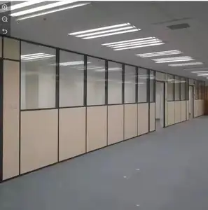Furnitur Kantor Modular MDF Disesuaikan Aluminium Kantor Kaca Dinding Partisi Dinding Cubicle untuk Kantor