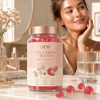 Gummies de collagène, biotine et vitamines OEM/ODM, complément alimentaire, favorise la santé des cheveux, de la peau et des ongles, pour femmes adultes
