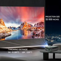 Projecteur intelligent Android 9.0 avec 1600 ANSI et vidéo LED LCD 1080p, 2 Go de RAM pour le cinéma maison et les équipements de présentation