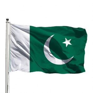 Bandera de Pakistán Personalizada de Poliéster Portátil con Logotipo Impreso en Serigrafía Nacional de Tamaño Personalizado - Product Image 1