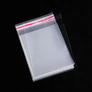 De embalaje impresa opp biodegradable bolsa de plástico transparente adhesivo bolsas de polietileno transparente auto sello