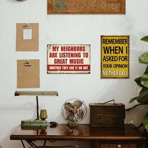 Ensemble de panneaux métalliques vintage et amusants sur le thème de la <span class=keywords><strong>musique</strong></span>, <span class=keywords><strong>décoration</strong></span> <span class=keywords><strong>murale</strong></span> rétro pour la maison, la cave du homme, le bar ou le garage - Product Image 3