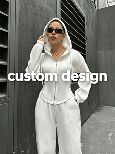 <b>White</b> Yoga Set <b>Zip</b> <b>Up</b> Hoodie and Wide Leg Pants Tracksuit Activewear Lounge Outfit - Product Image 2