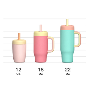 Botella de Agua Infantil Hong Ling de 12oz con Tapa de Silicona y Pajita, Botella de Agua Aislada para Niños Pequeños, Taza de Agua de Acero Inoxidable que Mantiene el Frío Durante 24H - Product Image 2