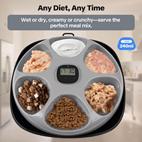 Distributeur automatique de nourriture pour chiens et chats AFP rechargeable par USB, 6 repas, nourriture sèche et humide, distributeur automatique de nourriture pour animaux de compagnie avec minuterie programmable et pack de glace