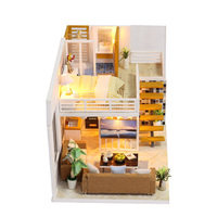 Kit de maison miniature en bois IIECREATE, puzzle 3D, ensemble de meubles DIY pour jouet éducatif, à partir de 14 ans, modèle de théâtre à l'échelle 1:24