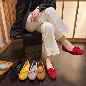 1B-2 Damen Slow Walking Freizeit schuhe Bow Loafers Einfarbige flache Schuhe Neuankömmlinge Factory Outlet Größe 35-43 - Product Image 5
