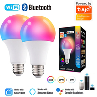 Ampoule intelligente Wifi Tuya, lampe LED Alexa, ampoules intelligentes RGB E27, 220V 110V, lampes intelligentes pour Google Assistant, Smart Life