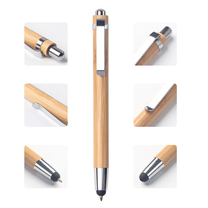 Stylo bille promotionnel personnalisé en bambou pour le sport, gravé, écologique, écriture fluide, fonction clic - Product Image 2