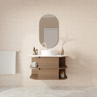 Meuble de salle de bain mural minimaliste moderne avec étagères à double ouverture latérale, meuble de rangement de salle de bain gain de place
