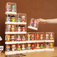 Grande vitrine d'exposition en acrylique moderne, portable, anti-poussière, étanche, multi-couches, pour figurines de collection, avec couvercle transparent