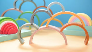 도매 남여 공용 실리콘 아기 Teether 교육 장난감 세트 감각 스태킹 블록 2-4 세 남여 공용 제품 Para Bebes - Product Image 3