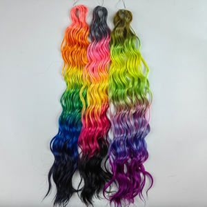 Extensiones de Cabello Sintético Trenzado Ondulado Profundo de <span class=keywords><strong>Anna</strong></span>, 24 Pulgadas, con Color de Cabello Trenzado Ondulado al Agua, Rizos de Ganchillo Retorcidos - Product Image 4