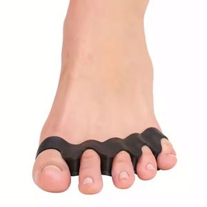 Séparateur d'orteils en gel de silicone Luqingyuan à 5 trous pour correction du hallux valgus, protection professionnelle flexible pour les soins des pieds et des ongles - Product Image 1