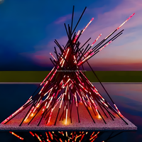 Installation d'éclairage de feu de joie artistique lampe de flamme virtuelle en plein air Spectacle de lumière de paysage commercial