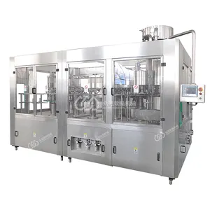 Automatic bottle rinsing filling capping 3 in 1 carbonated soft drink filling machine plant