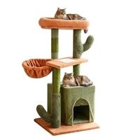 Arbre à chat multi-niveaux, centre d'activités pour chats en peluche avec condo privé, griffoir en sisal, poteau et grand hamac pour chats d'intérieur