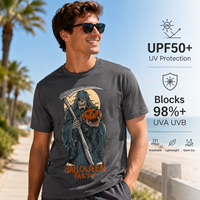 T-shirt graphique vintage personnalisé JNEI pour homme, 100% polyester, séchage rapide, 150 g/m², protection UV, streetwear fonctionnel