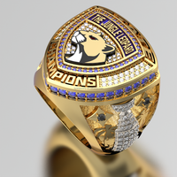 Bague de championnat de sport personnalisée 2026, bagues pour joueurs masculins, vente en gros, plaqué or blanc 18 carats avec pierres CZ serties à griffes.