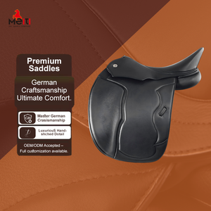 Sella da Dressage in Pelle Focalizzata sul Comfort <span class=keywords><strong>Christine</strong></span> con Morbido Cuscino e Presa Sicura per Competizioni di Dressage Nero Marrone - Product Image 1