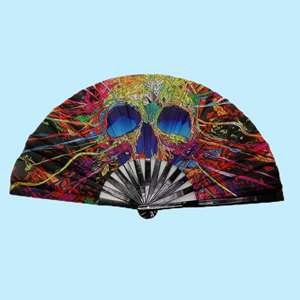 พัดไม้ไผ่พับได้ขนาดใหญ่ 33 ซม. ลายวาดแกะสลักแบบพื้นบ้าน สำหรับตกแต่งบ้าน งานปาร์ตี้ส่วนตัว ฉลองปีใหม่ ฮาโลวีน - Product Image 2