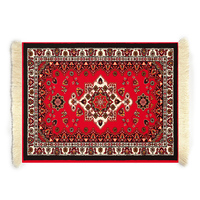 Tapis de souris tissé persan mini avec franges, décoration de table pour la maison et le bureau, motif de tapis rétro nouveau style carte physique