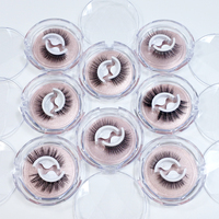 Faux cils en vison duveteux court sans colle, cils auto-adhésifs, étiquette privée 3d, faux cils naturels