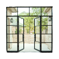 Portes coulissantes en aluminium et verre GELLJA, style français minimaliste antique, avec moustiquaire en fibre de verre et design graphique - Porte extérieure