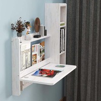 Bibliothèque murale flottante moderne avec bureau d'ordinateur portable table d'établi murale pliante flottante avec étagères de rangement