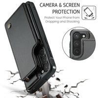 Etuis de téléphone en cuir pour Samsung S25 S24 Ultra S23 S22 S21 Z Fold5 Z Fold4 pour IPhone Clamshell Design avec porte-carte