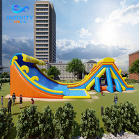 Toboggan aquatique géant gonflable pour parc aquatique, équipement commercial d'extérieur