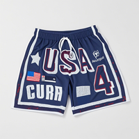 Shorts de sport en maille pour hommes, grande taille, en polyester, avec logo personnalisé, fabriqués en Chine, pour le basketball, avec poche