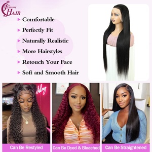 FH Usine Vente 30 pouces Perruques Droites 13x4 Dentelle Frontale Perruque de Cheveux Humains Bande Détachable 180% Densité Vietnamien Cheveux Humains Naturels - Product Image 2
