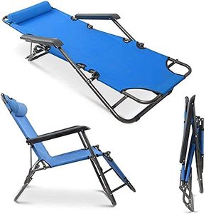 Folding <b>Camping</b> <b>Reclining</b> Portable Zero Gravity Lounge Outdoor Pool Beach Lawn Recliner Rest <b>Chair</b> - Product Image 1