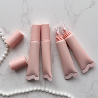 Tube de Brillant à Lèvres Tête de Cristal, Luxe, Rose Nude, Emballage Tube Souple pour Baumes à Lèvres et Cosmétiques, Personnalisation