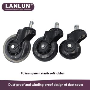 Universal Office Chair Schwenk rad 2 \ "2,5 \" <span class=keywords><strong>3</strong></span> \ "Transparente Rollen Stumm schaltung Elektro phorese PU Rod Cross-Border Style mit Bremse - Product Image 3