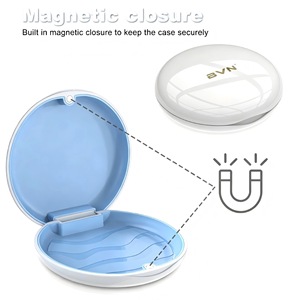 Customized round cross-border braces case with oil-<b>sprayed</b> tactile silicone pad; portable storage case for orthodontic - Product Image 4
