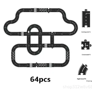 नए तरीके से बच्चों के ब्लैक स्प्लाइड पीसी डिय टॉय 40-पीस कार ट्रैक सिटी रोड पहेली प्रारंभिक शिक्षा किंडरगार्टन थोक - Product Image 5