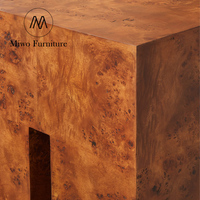 Table d'entrée contemporaine en bois massif brun, design moderne de haute qualité pour salon, villa, couloir ou porche
