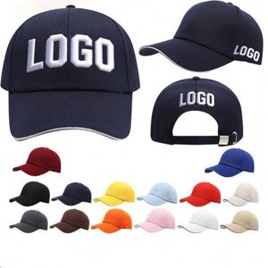 Casquettes de baseball personnalisées 2026 avec logo, visière sandwich, pour hommes, 100 % coton, style Dad Hat, broderie graphique, casquette de sport d'extérieur, effet délavé - Product Image 1