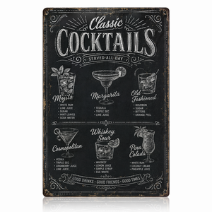 Plaques murales vintage <span class=keywords><strong>en</strong></span> métal de qualité commerciale pour cocktails, décorations personnalisées pour pub, club, restaurant, café, hôtel, <span class=keywords><strong>cuisine</strong></span>, art - Product Image 2