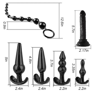 Kit BDSM de bondage sexuel, dispositifs de retenue, vibromasseur, godemiché, menottes, collier, attaches de cheville, dés, perles, plug anal, en matériau PU, jouets pour adultes - Product Image 3