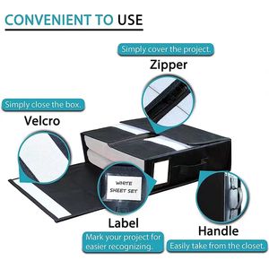 Caja de Almacenamiento de Ropa de Cama de Cartón y Tela, Cajas de Almacenamiento de Ropa de Cama Plegables, Organizadores de Sábanas y Caja de Almacenamiento - Product Image 5