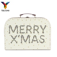 Boîte cadeau de Noël personnalisée avec impression colorée, boîte en carton en forme de valise pour les jouets et les cartes des enfants, ensemble de valises en papier