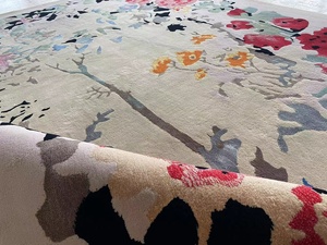 Loral-Alfombra de lana viscosa para decoración del hogar, moqueta hecha a mano para sala de estar y dormitorio - Product Image 4